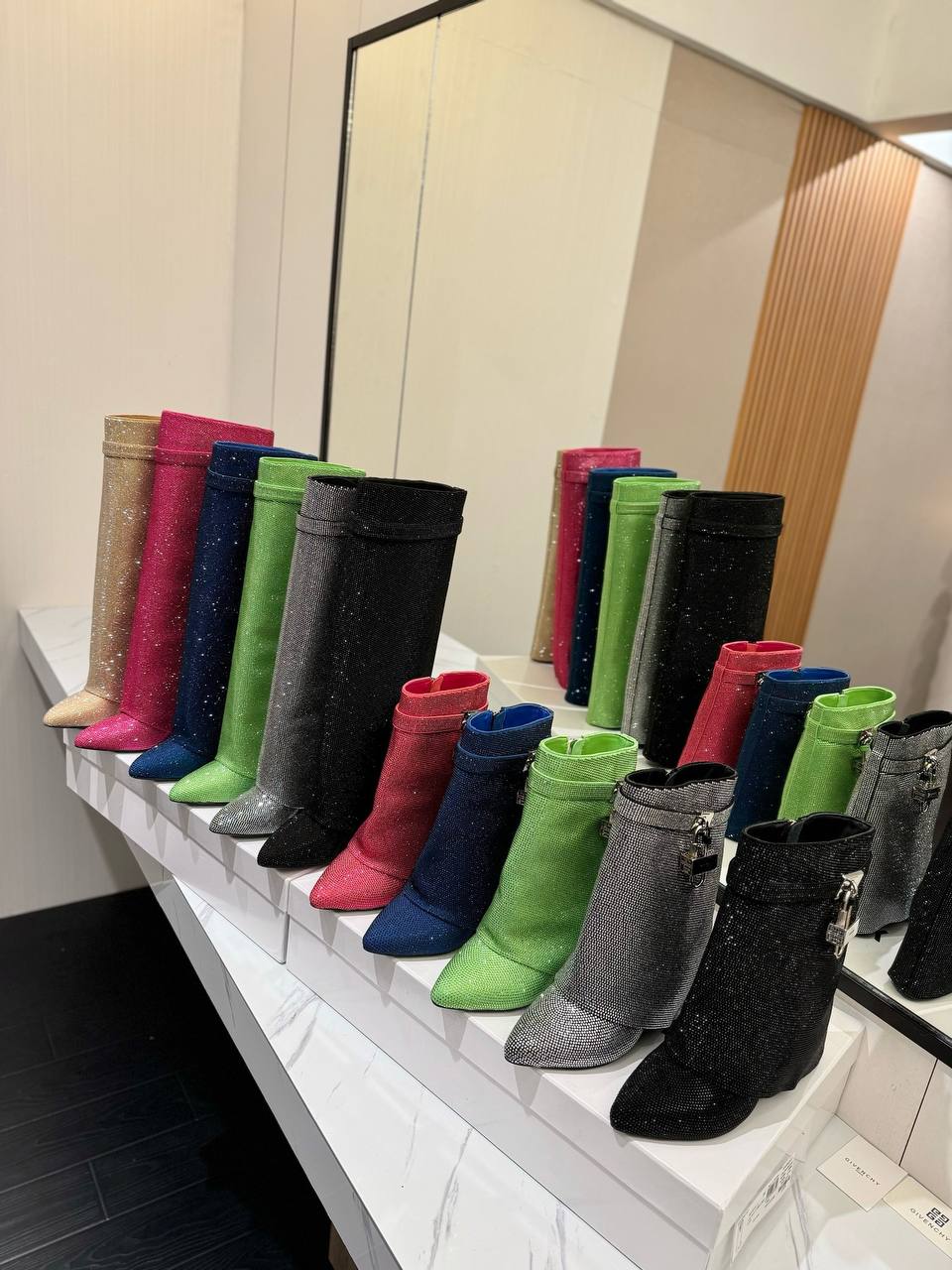 Crystal Shark Padlock Boots