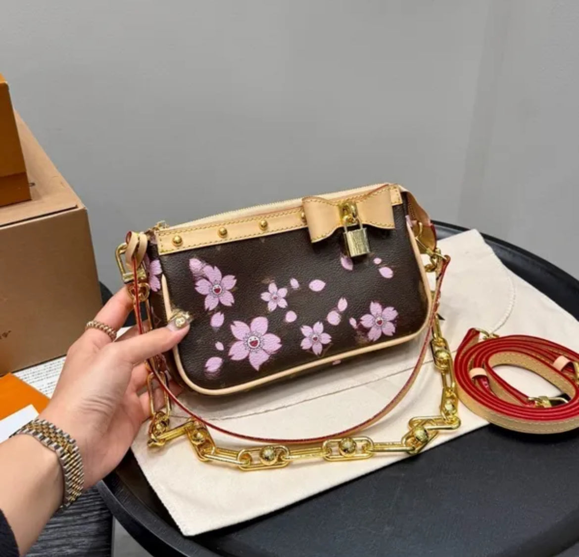 Cherry Blossom Pouch Bag